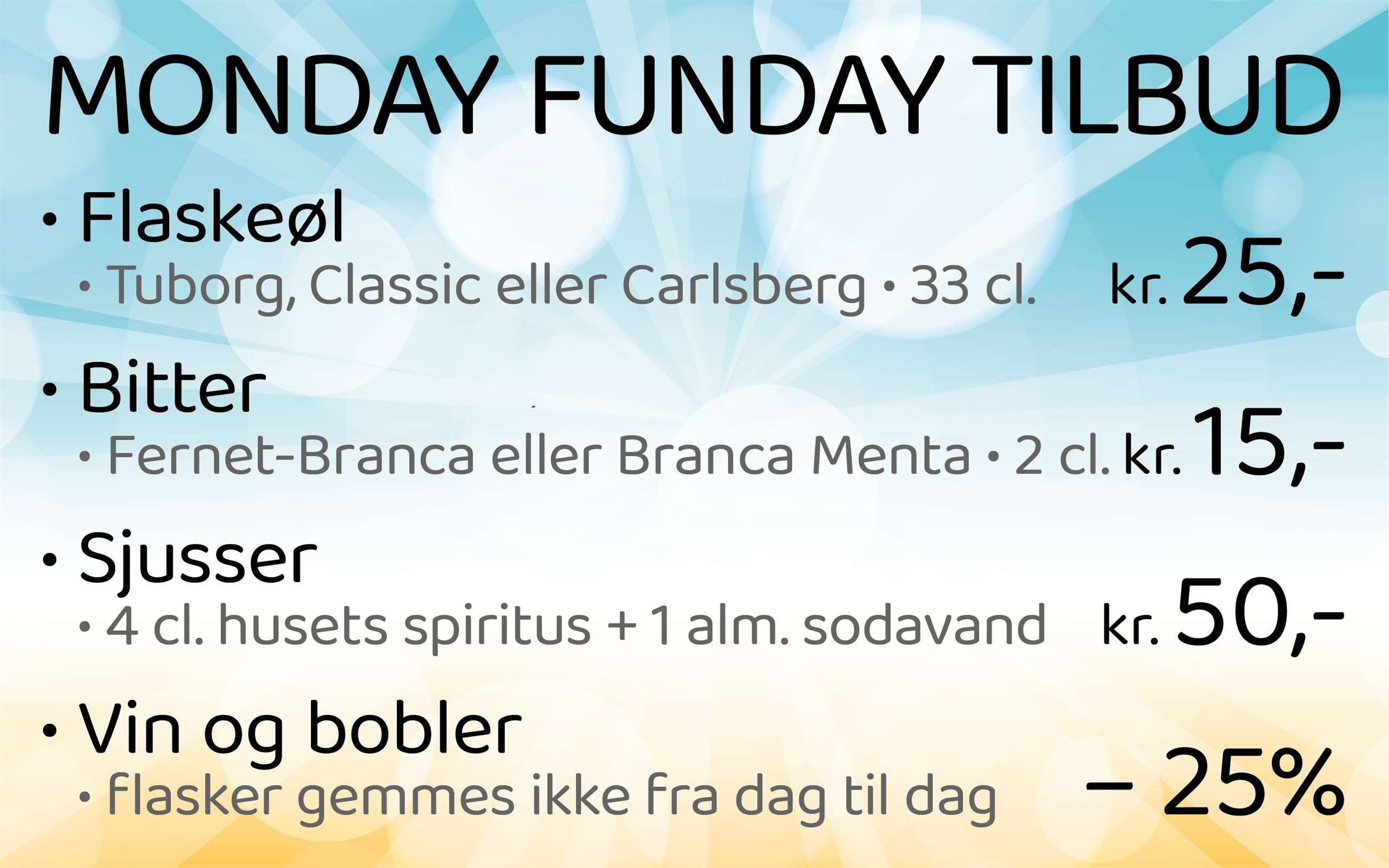 monday funday skærm priser 2. pinsedag